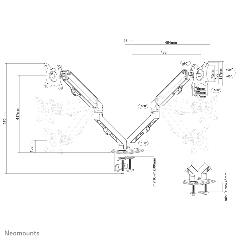 Soporte de escritorio para pantalla plana Neomounts